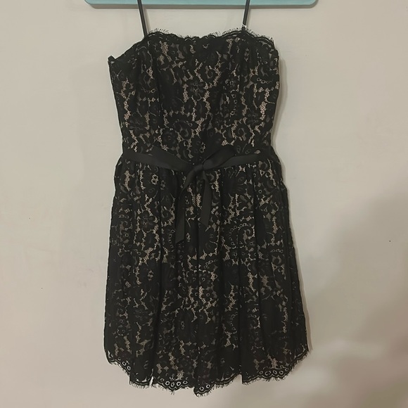 EUC! Black Lace Mini Dress - Picture 1 of 5